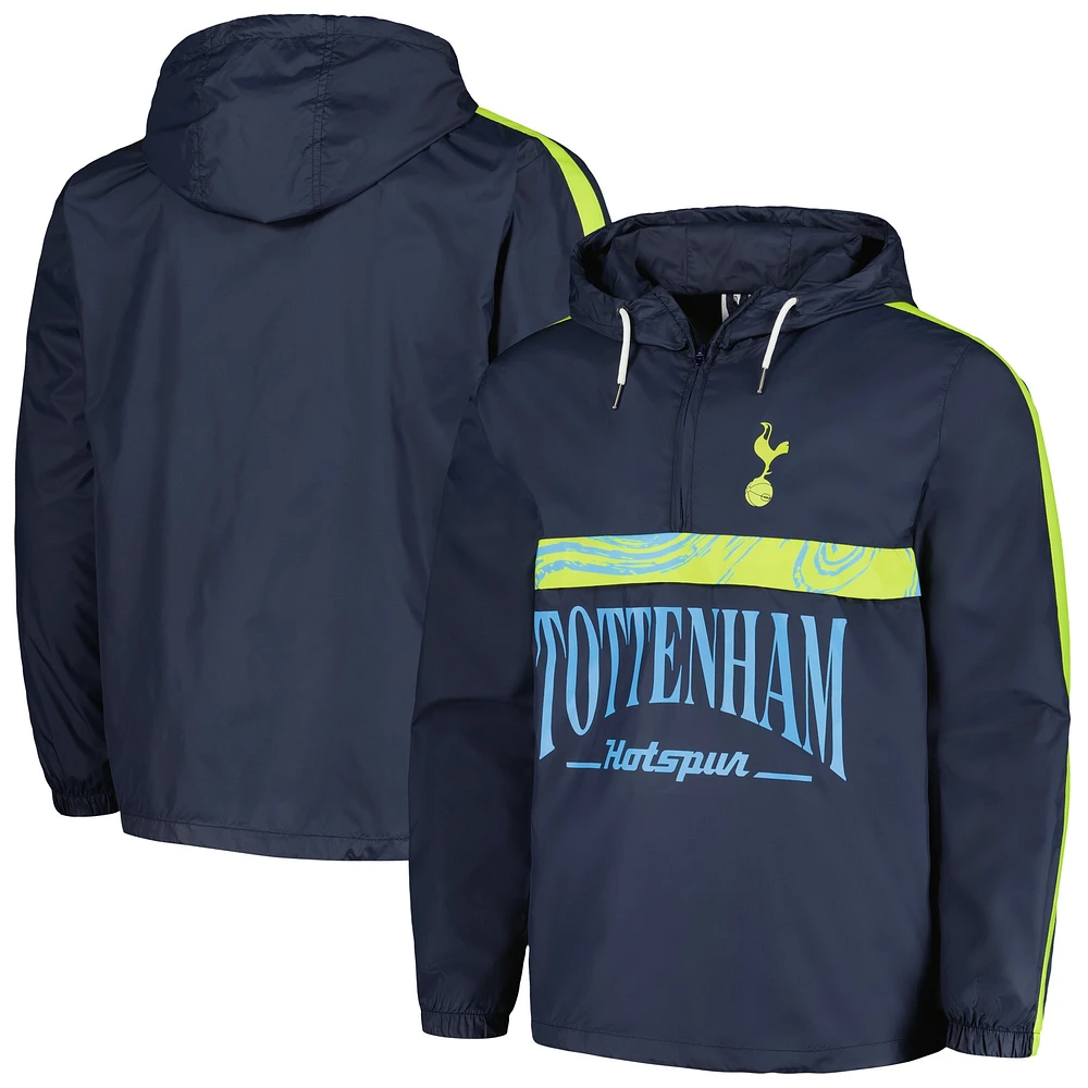 Men's Navy Tottenham Hotspur Anorak Hoodie Half-Zip Jacket