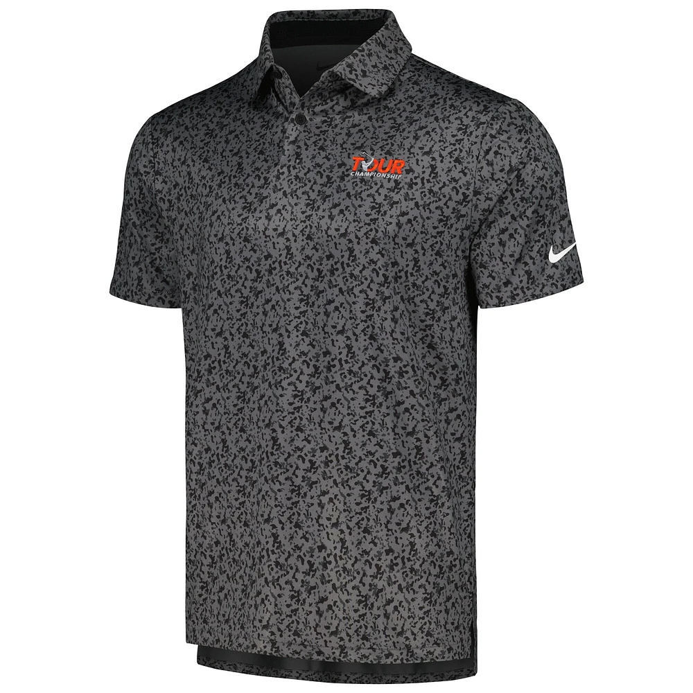 Men's Nike Black TOUR Championship Micro Camo Performance Polo