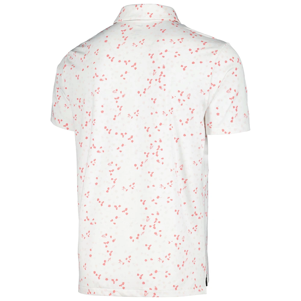 Men's Nike White Tour Championship Floral Performance Polo