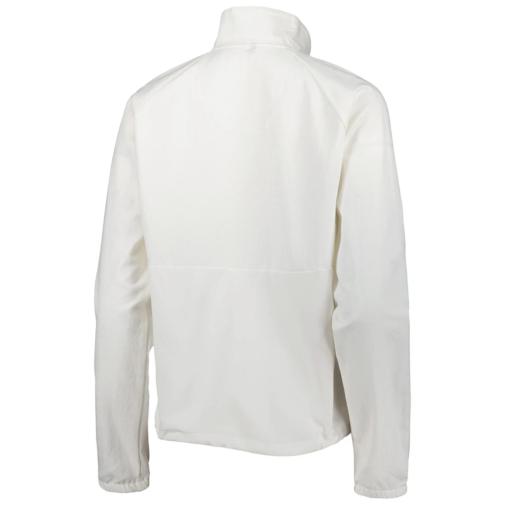 Women's adidas White TOUR Championship Emboss Quarter-Snap Raglan Jacket