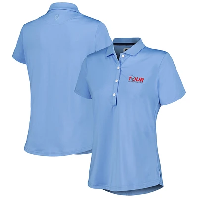 Polo FootJoy TOUR Championship en fil d'Écosse solide pour femme, bleu clair