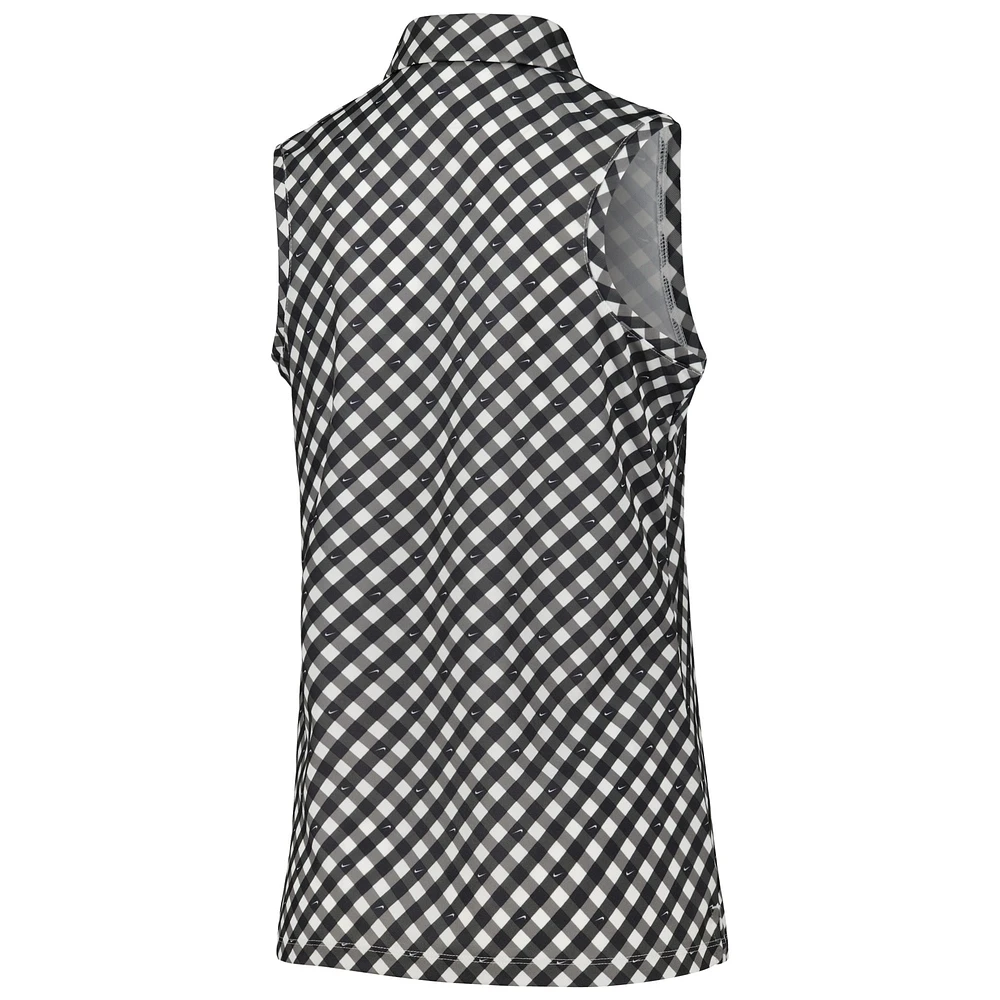 Women's Nike Black/White TOUR Championship Victory Performance Sleeveless Polo