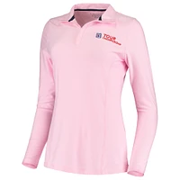 Women's Peter Millar Pink TOUR Championship Melange Perth Quarter-Zip Pullover Top