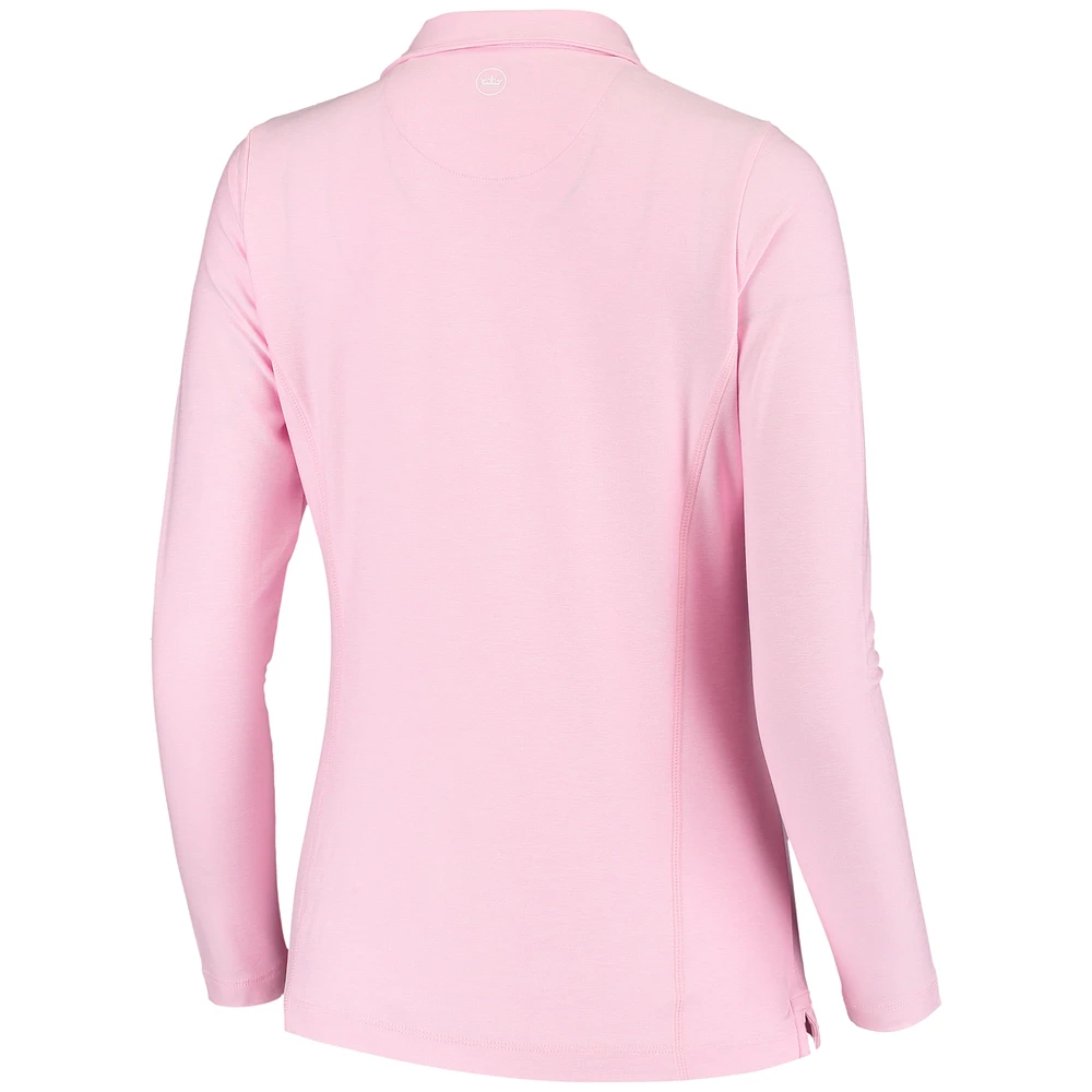 Women's Peter Millar Pink TOUR Championship Melange Perth Quarter-Zip Pullover Top