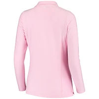 Women's Peter Millar Pink TOUR Championship Melange Perth Quarter-Zip Pullover Top