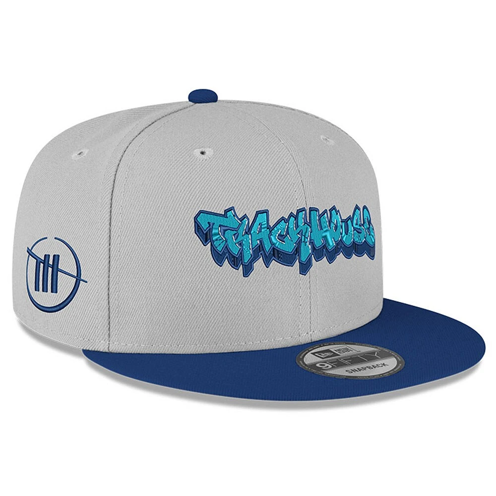 Casquette réglable New Era gris/bleu TRACKHOUSE RACING Graffiti 9FORTY pour hommes