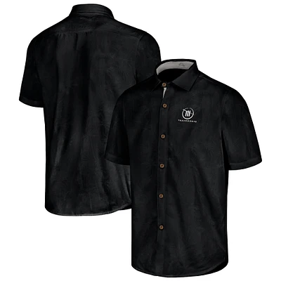 Chemise de camp boutonnée Tommy Bahama noire Trackhouse Racing Sport Coconut Point Palm Vista IslandZone pour hommes
