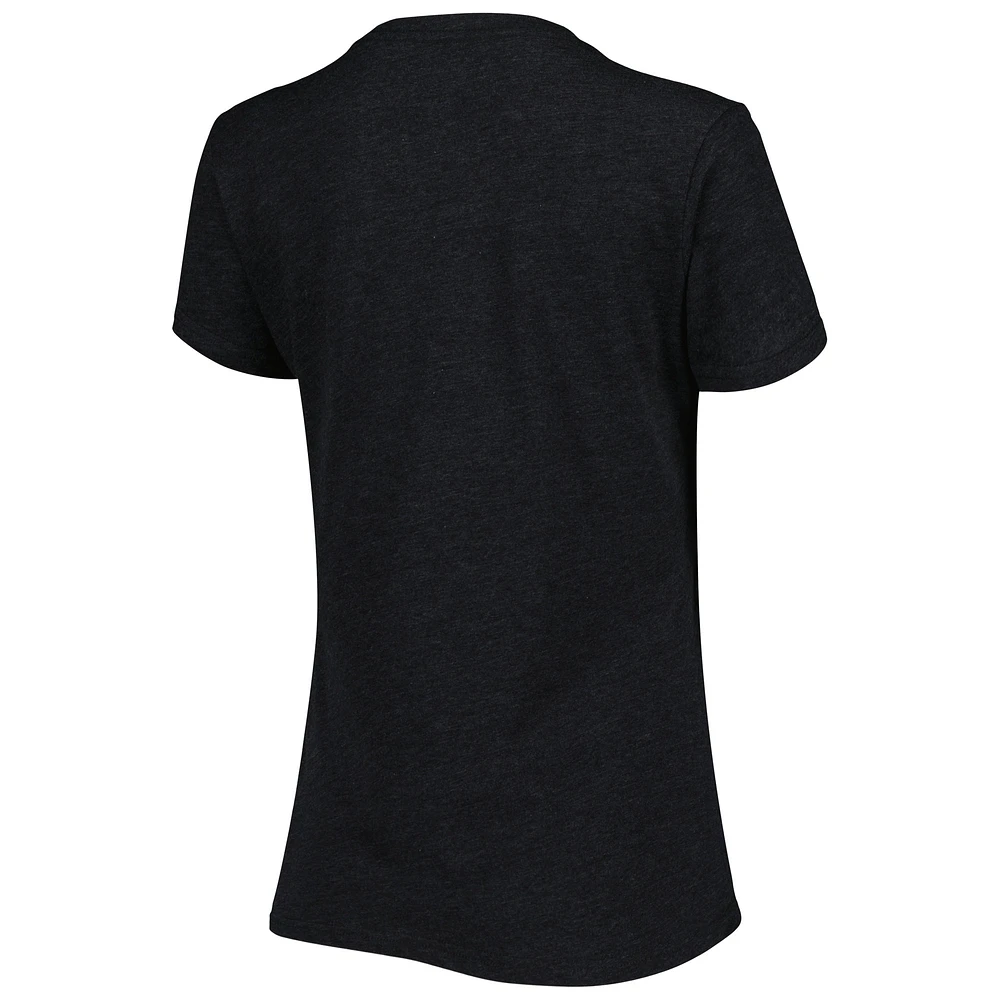 Women's G-III 4Her by Carl Banks Black TRACKHOUSE RACING Bump & Run V-Neck T-Shirt