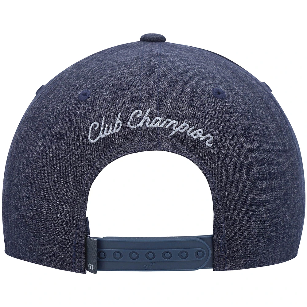 Men's TravisMathew Heathered Navy Hike and Holler Tri-Blend Snapback Hat