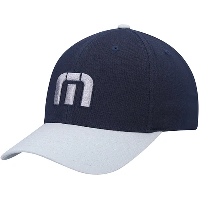 Casquette TravisMathew Navy/Grey Skipper Tri-Blend Snapback pour homme