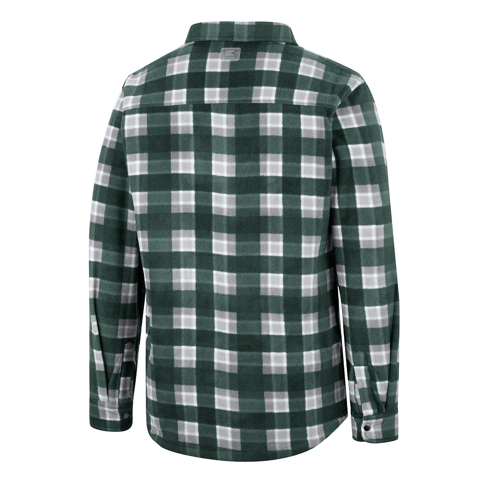 Men's Colosseum Green Tulane Wave Ellis Full-Snap Jacket