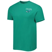 Men's Green Tulane Wave Landscape Shield T-Shirt
