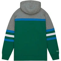 Men's Mitchell & Ness Green Tulane Wave Head Coach Pullover Hoodie