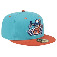 Men's New Era Turquoise Tulsa Drillers Theme Night Raft 59FIFTY Fitted Hat