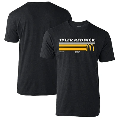 T-shirt pour hommes avec drapeau à damier gris chiné Tyler Reddick McDonald's Hot Lap