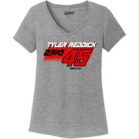 Women's 23XI Racing  Gray Tyler Reddick Tri-Blend V-Neck T-Shirt