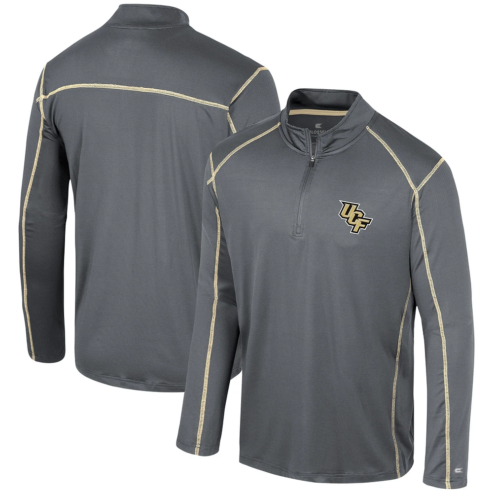 Men's Colosseum Black UCF Knights Cameron Quarter-Zip Windshirt