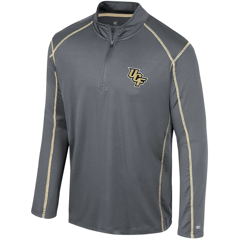 Men's Colosseum Black UCF Knights Cameron Quarter-Zip Windshirt