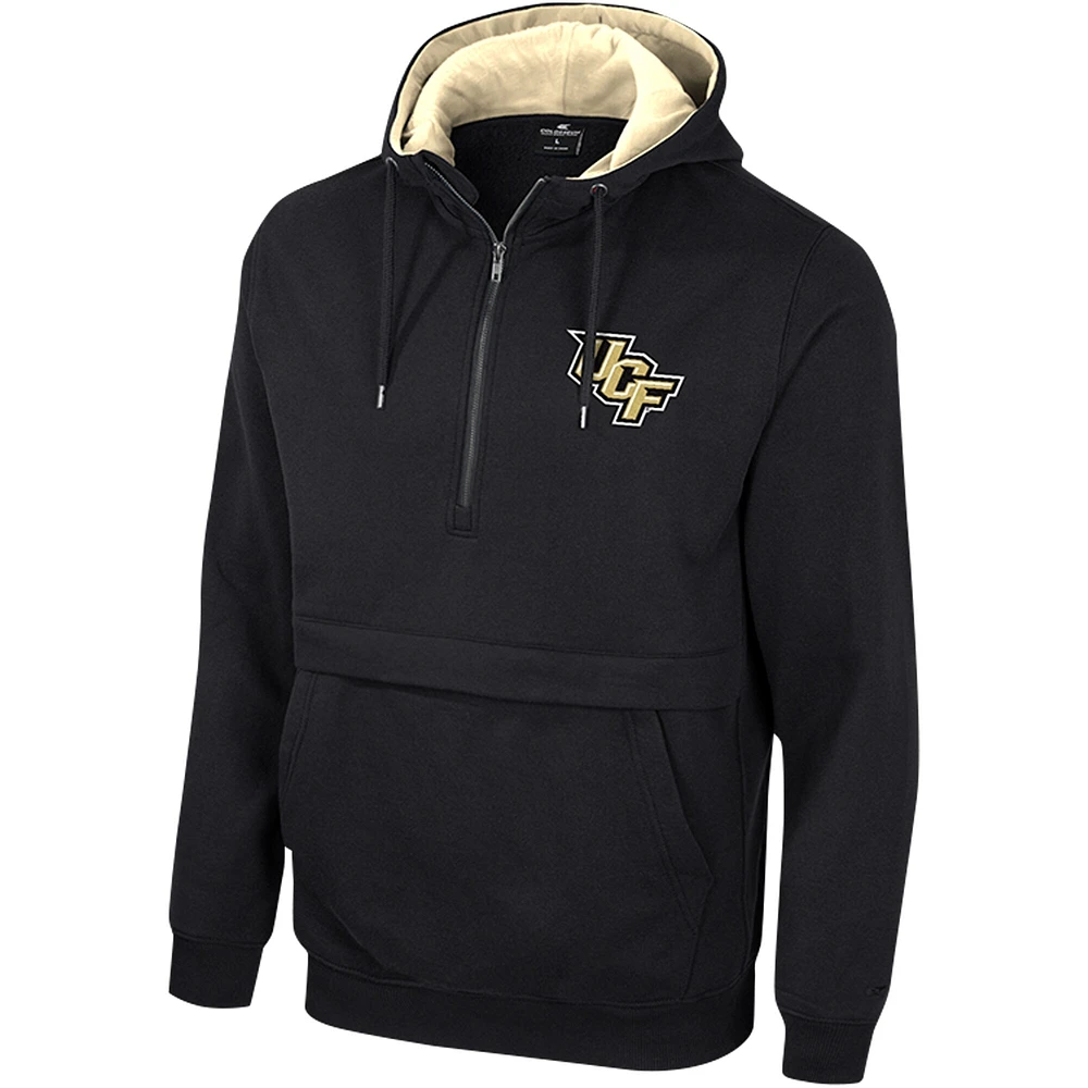 Chandail à capuchon demi-zip Colosseum UCF Knights Team noir pour hommes