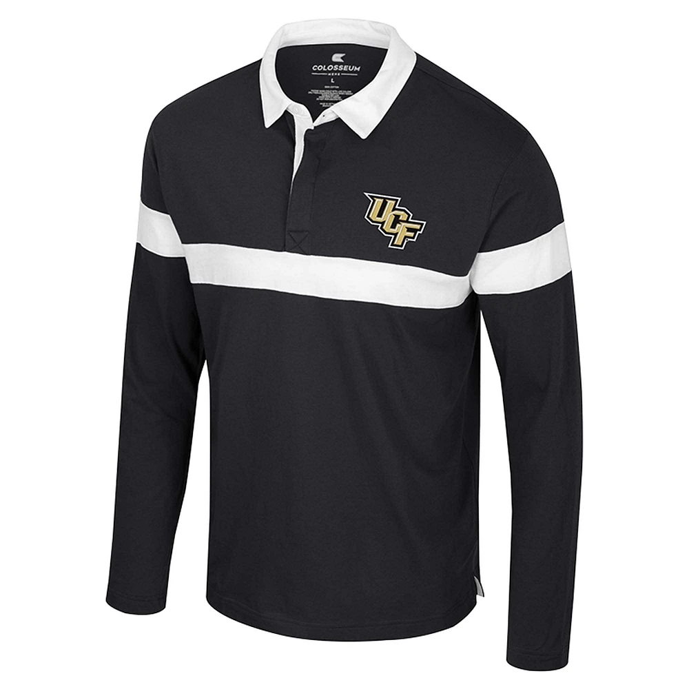 Men's Colosseum  Black UCF Knights Too Cool For School Long Sleeve Polo