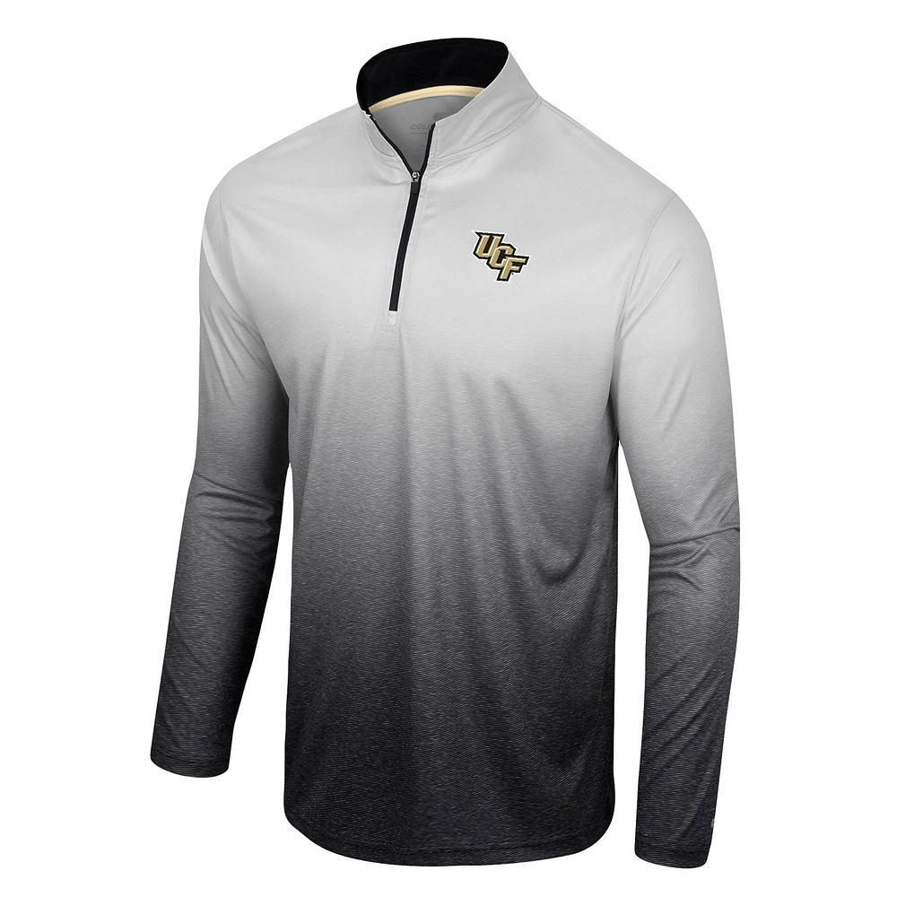 Men's Colosseum White/Black UCF Knights Laws of Physics Quarter-Zip Windshirt