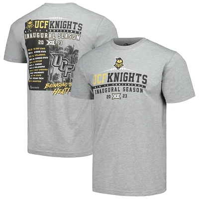 T-shirt inaugural du calendrier Big 12 des UCF Knights gris chiné pour hommes