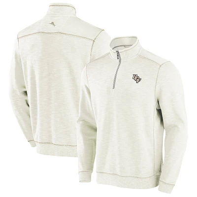 Haut à trois mélanges demi-zip Tommy Bahama crème UCF Knights Tobago Bay pour hommes