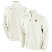 Men's Tommy Bahama Cream UCF Knights Tobago Bay Half-Zip Tri-Blend Top