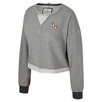 Sweat-shirt court à encolure dégagée Colosseum Anthracite UCF Knights Magnum pour femme