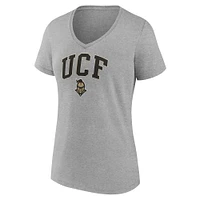 Women's Fanatics Heather Gray UCF Knights Campus V-Neck T-Shirt