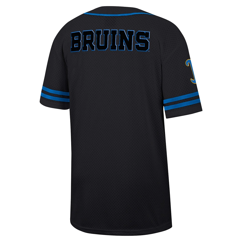 Men's Colosseum Black UCLA Bruins Free Spirited Mesh Button-Up Baseball Jersey