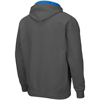 Men's Colosseum Charcoal UCLA Bruins Arch & Logo 3.0 Full-Zip Hoodie