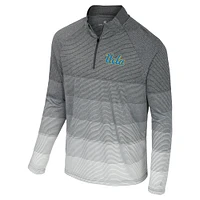 Men's Colosseum  Gray UCLA Bruins AI Striped Mesh Quarter-Zip Raglan Windshirt