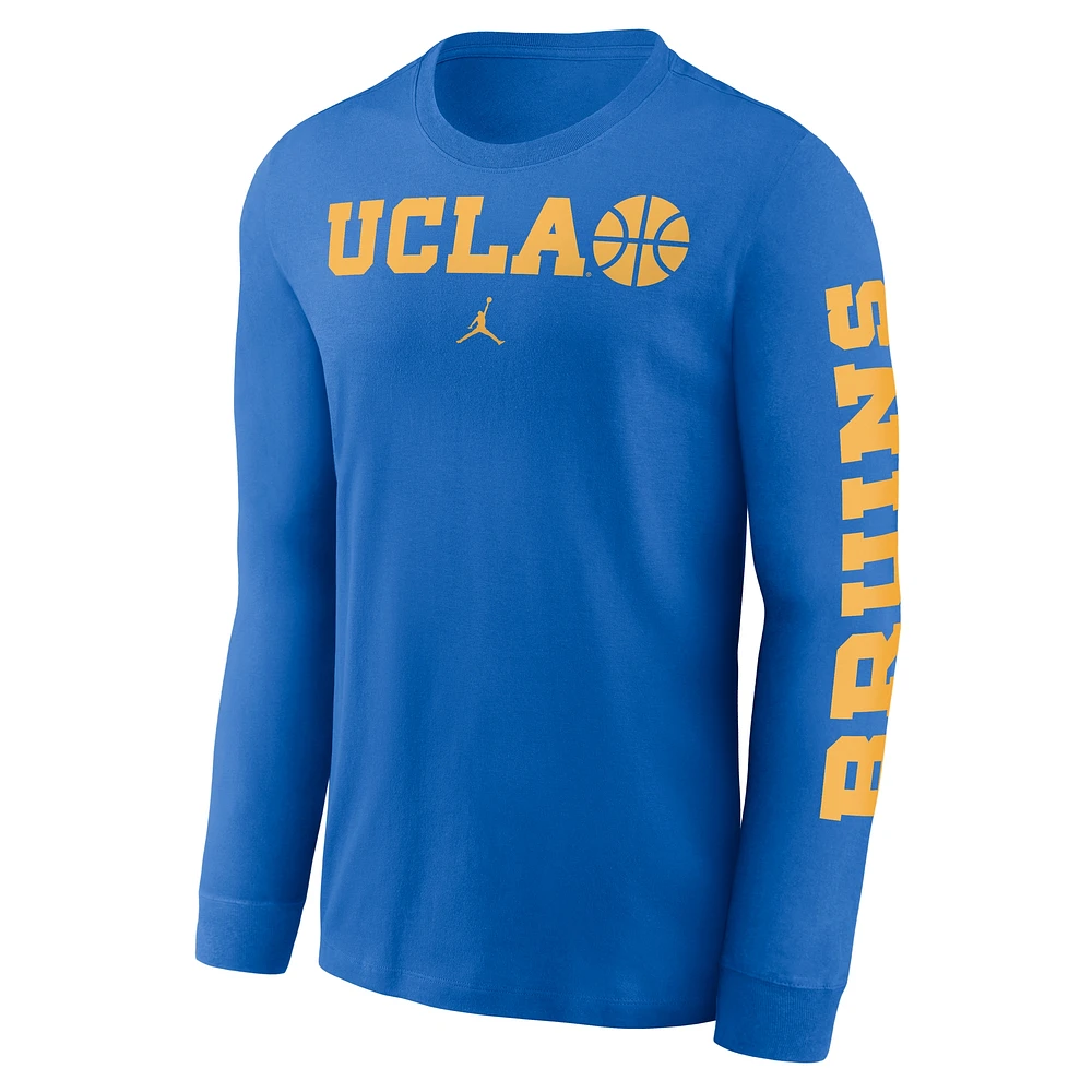 Men's Jordan Brand  Blue UCLA Bruins Basketball Icon Two-Hit Long Sleeve T-Shirt