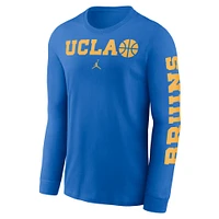 Men's Jordan Brand  Blue UCLA Bruins Basketball Icon Two-Hit Long Sleeve T-Shirt