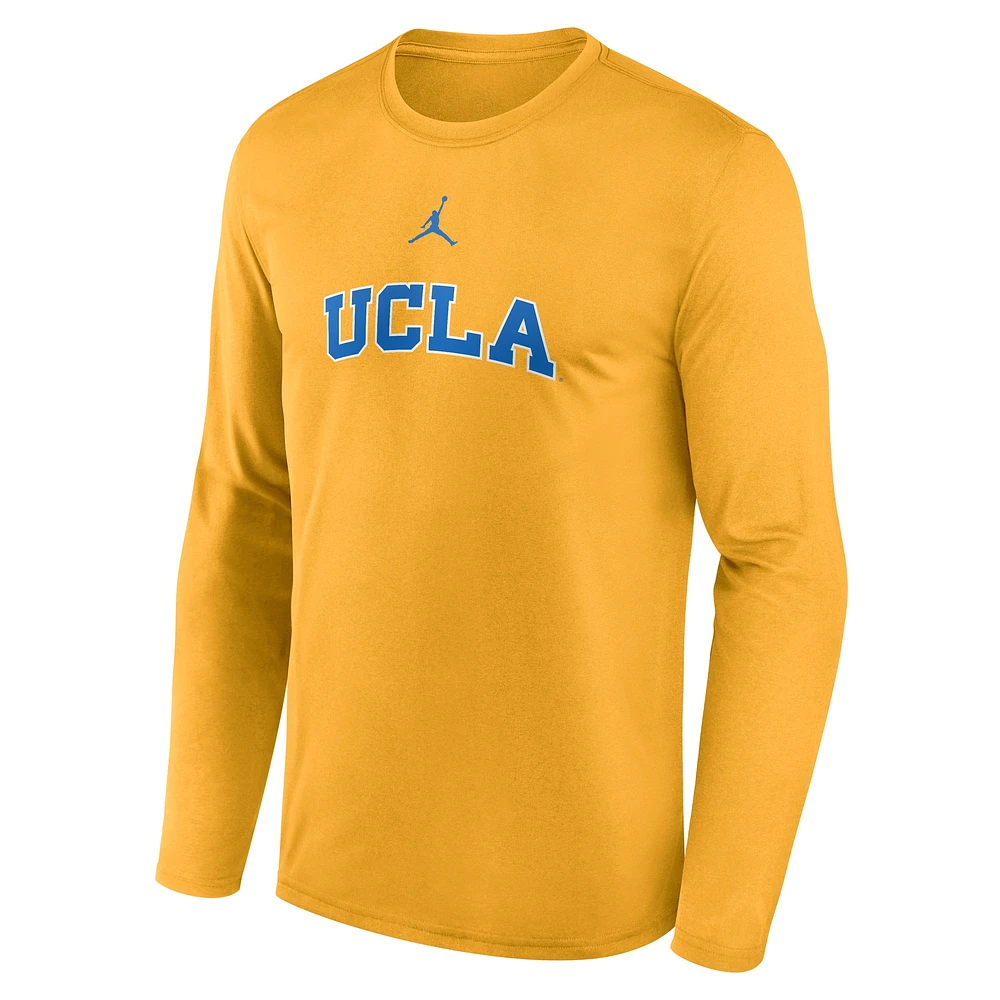 Men's Jordan Brand Gold UCLA Bruins On-Court Basketball Shootaround Performance Long Sleeve T-Shirt