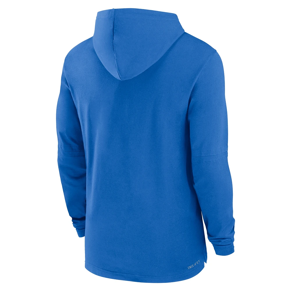 Men's Jordan Brand Light Blue UCLA Bruins 2024 Sideline Hoodie Performance Long Sleeve T-Shirt