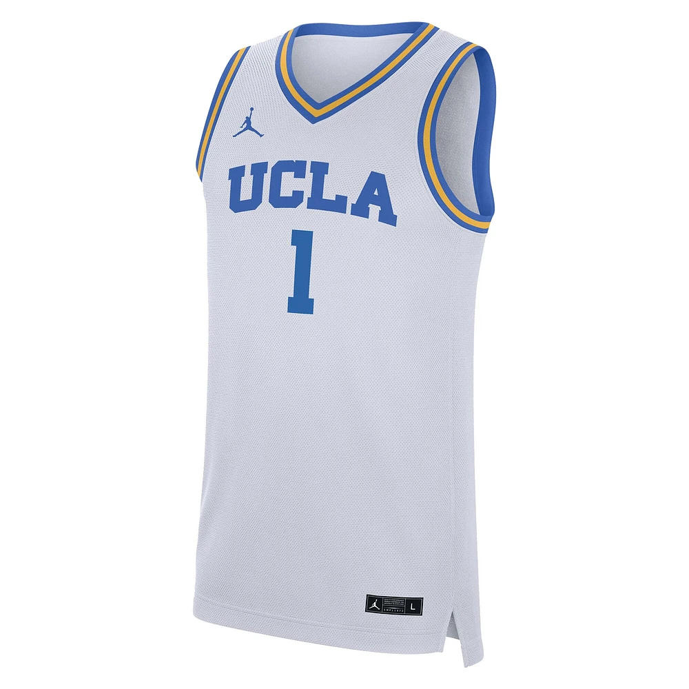 Men's Jordan Brand #1 White UCLA Bruins Replica Jersey