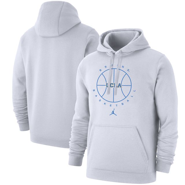 Sweat à capuche en polaire Jordan Brand blanc UCLA Bruins Basketball Icon Club pour hommes