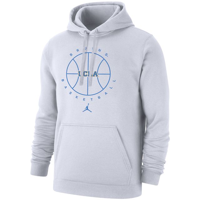 Sweat à capuche en polaire Jordan Brand blanc UCLA Bruins Basketball Icon Club pour hommes