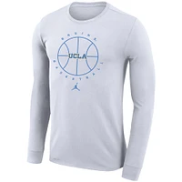 Men's Jordan Brand White UCLA Bruins Basketball Icon Legend Performance Long Sleeve T-Shirt