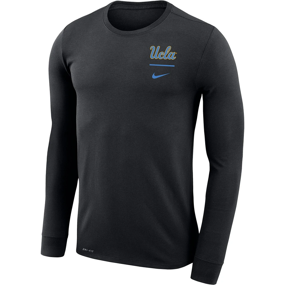 Men's Nike Black UCLA Bruins Logo Stack Legend Performance Long Sleeve T-Shirt