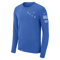 Men's Nike Blue UCLA Bruins Repeat Logo 2-Hit Long Sleeve T-Shirt
