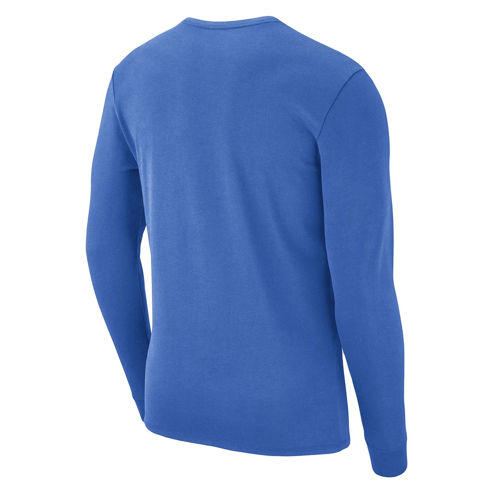 Men's Nike Blue UCLA Bruins Repeat Logo 2-Hit Long Sleeve T-Shirt