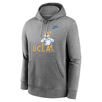 Men's Nike Heather Gray UCLA Bruins Legacy Logo Club Fleece Pullover Hoodie