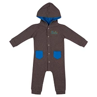 Newborn & Infant Colosseum Charcoal UCLA Bruins Zando-Zan Waffle Full-Snap Hooded Romper