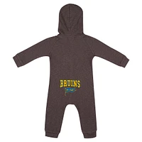 Newborn & Infant Colosseum Charcoal UCLA Bruins Zando-Zan Waffle Full-Snap Hooded Romper