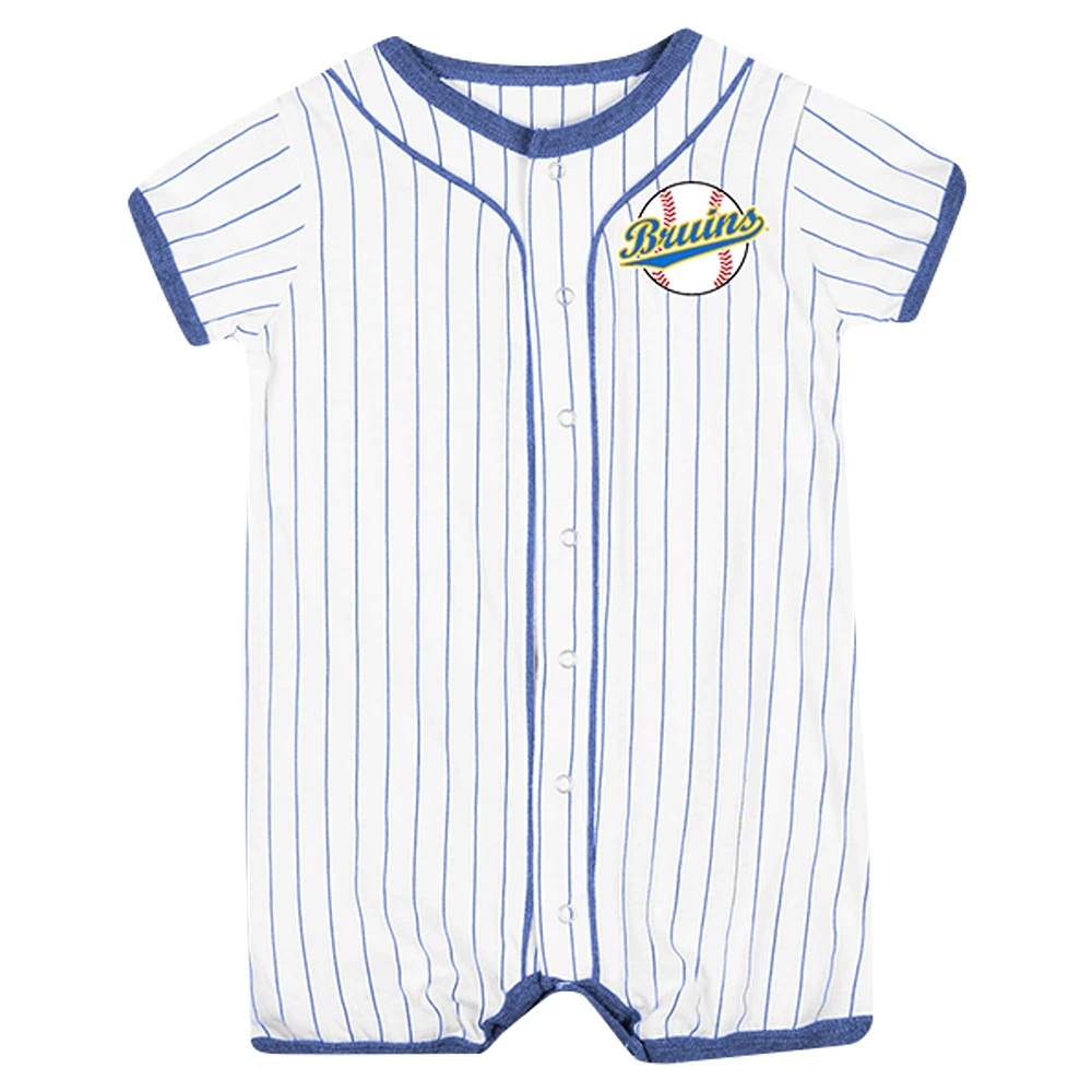 Newborn & Infant Colosseum White UCLA Bruins Pinstripe Dusty Romper