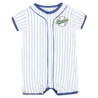 Newborn & Infant Colosseum White UCLA Bruins Pinstripe Dusty Romper