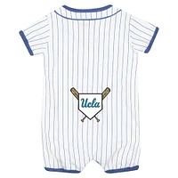 Newborn & Infant Colosseum White UCLA Bruins Pinstripe Dusty Romper